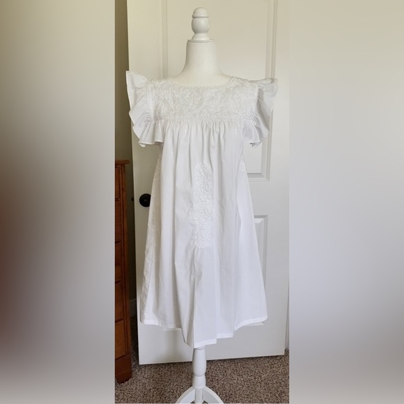 Mi Golondrina Soledad Blanca Nieve Vestida White Flutter Ruffle Sleeve Dress - Picture 6 of 12